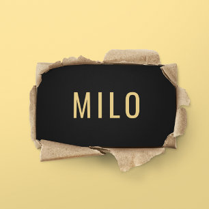 Elegante Berufliche Black & Gold Typografie Visitenkarte