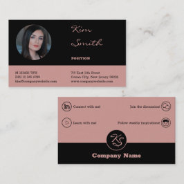 Elegante Berufliche Black & Pink Business Card Treuekarte