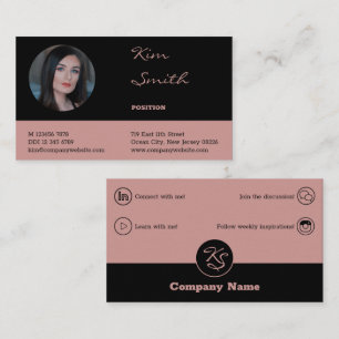 Elegante Berufliche Black & Pink Business Card Treuekarte