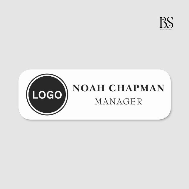 Elegante Berufliche Firmenlogo-Sauberkeit Namensschild (Elegant Professional Business Logo Clean Name Tag)