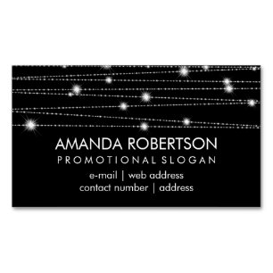Elegante berufliche funkelnde Linien Schwarzes Magnetische Visitenkarte