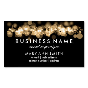 Elegante berufliche GoldBokeh Lichter Magnetische Visitenkarte
