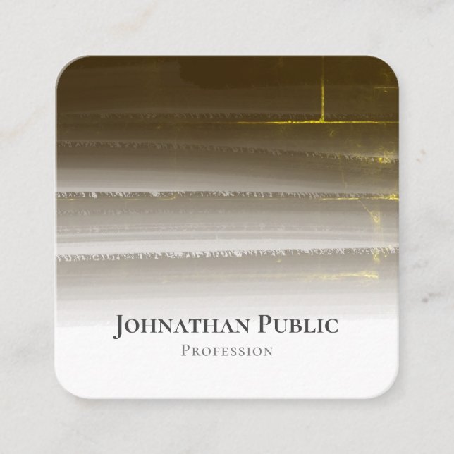 Elegante Berufliche Goldwasserfarbe Abstrakt Quadratische Visitenkarte (Vorderseite)