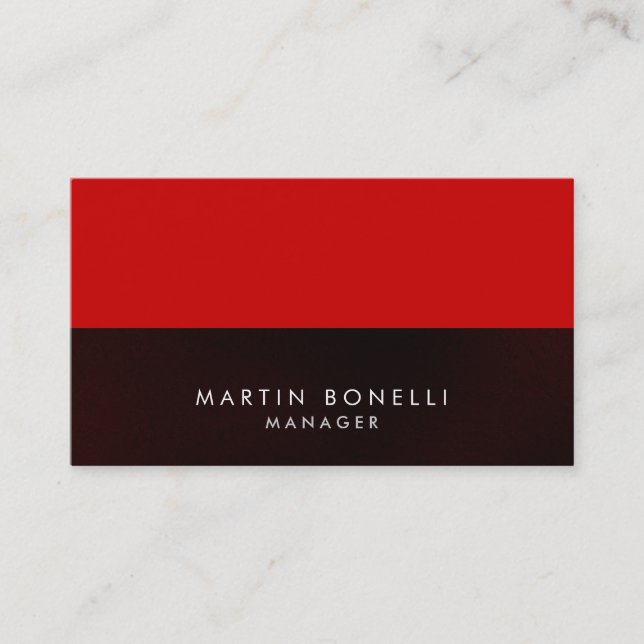 Elegante Berufliche Gray Red Stripe Business Card Visitenkarte (Vorderseite)