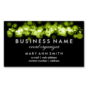 Elegante berufliche grüne Bokeh Lichter Magnetische Visitenkarte