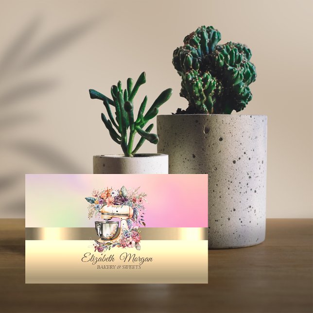 Elegante Berufliche Kuchenflorenmischerei Bäckerei Visitenkarte (Von Creator hochgeladen)
