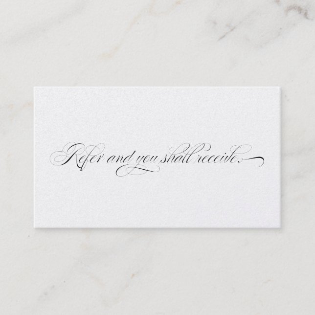 Elegante Berufliche Kundenkarte Empfehlungskarte (Vorderseite)