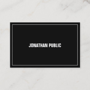 Elegante berufliche moderne Schwarz-weiße einfach Visitenkarte