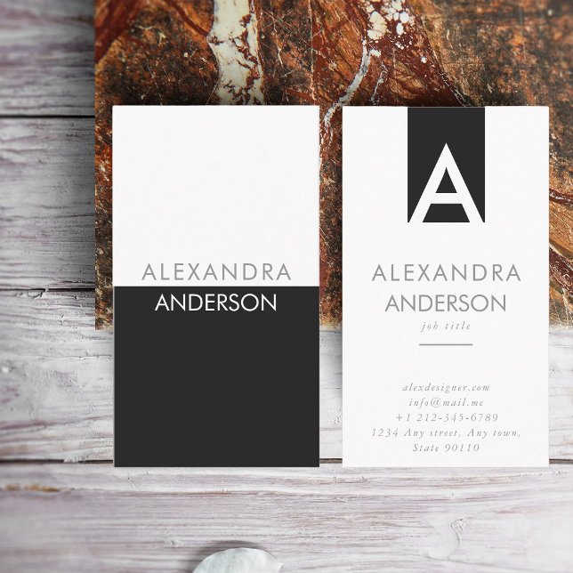 Elegante Berufliche Monogramm-Minimal Visitenkarte (Elegant Professional Monogram Minimal Business Card)