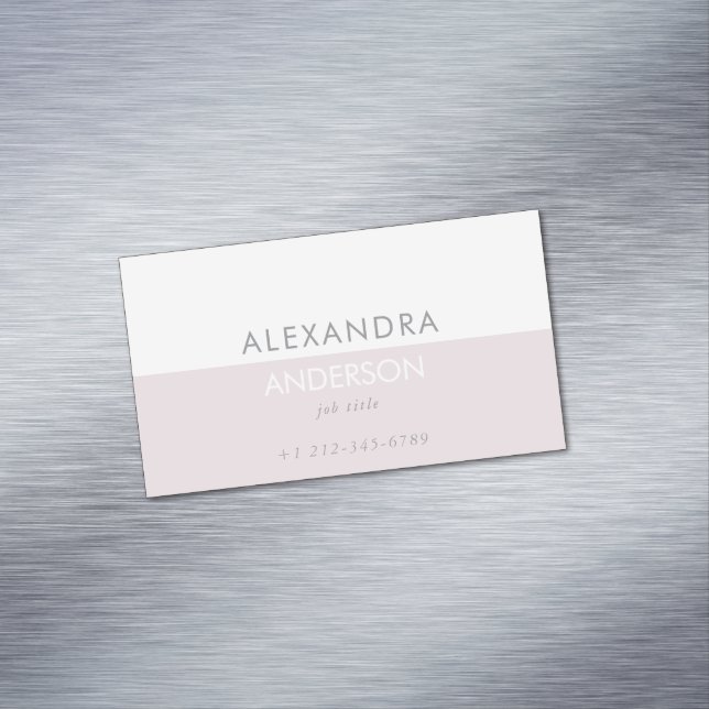 Elegante Berufliche, schlichte Minimal-Zwei-Farben Magnetische Visitenkarte (Beispiel)
