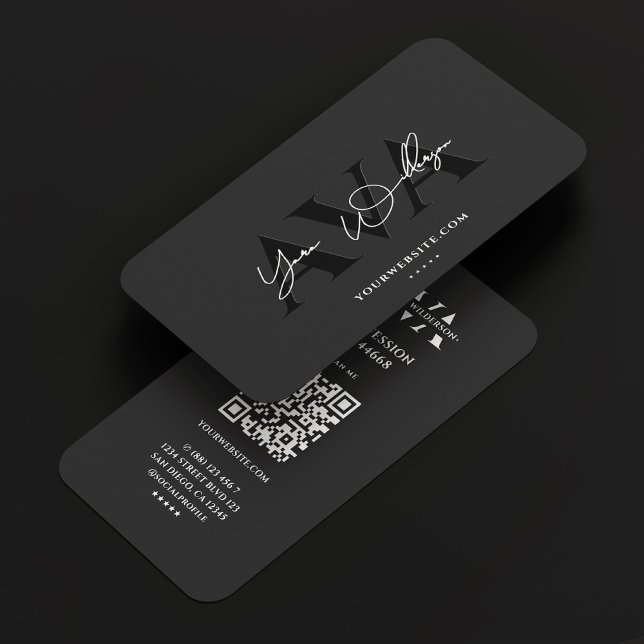 Elegante Berufliche Schwarze Signatur Visitenkarte (Elegant Professional Black Signature Business Card
)