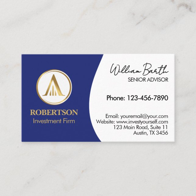 Elegante Berufliche Visitenkarte mit Logo (Vorderseite)