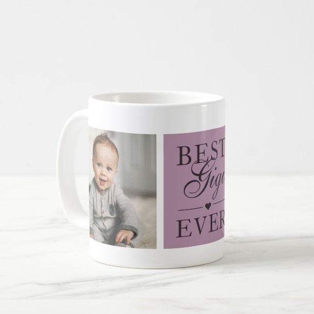Elegante Best Gigi Ever Lila Foto Kaffeetasse (Vorderseite Links)
