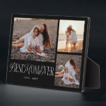 Elegante Best Mama Ever Black Collage Fotoplatte<br><div class="desc">Elegante und einzigartige Foto-Sake-Plakette mit 3 Fotos von Ihnen mit einem Typografie-Text,  der "Beste Mutter aller Zeiten" in einer Mischung aus Drehbuch und Serif-Schriftart. Der Hintergrund ist schwarz.</div>