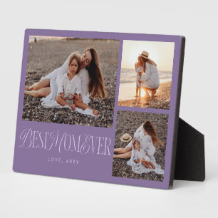 Elegante Best Mama Ever Lila Collage Fotoplatte