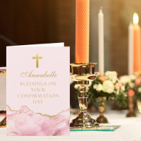 Elegante Bestätigung Segnungen Rosa Gold Custom