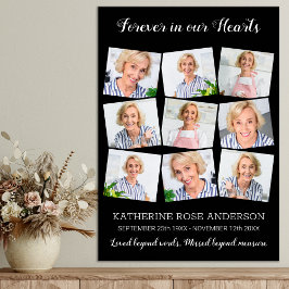 Elegante Bestattungsmahnmal Keepake 9 FotoCollage Poster