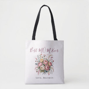 Elegante „Beste Mama ever“ Blumen-Tasche