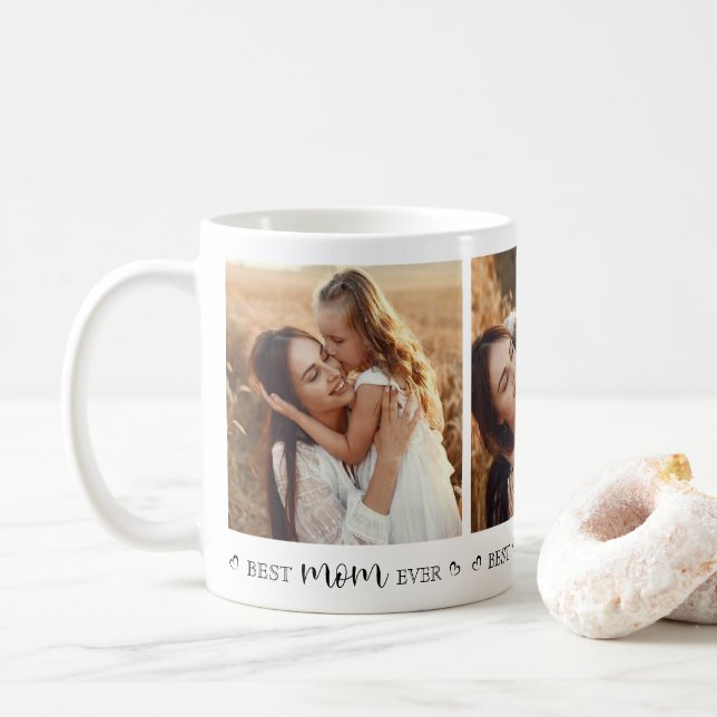 Elegante Beste Mama je Instagram FotoCollage Kaffeetasse (Mit Donut)