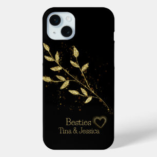 Elegante Besties Black and Gold Pflanze Case-Mate iPhone Hülle