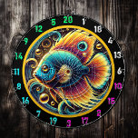 Elegante Betta Dartboard Wall Display Dartscheibe<br><div class="desc">Mit dem eleganten Betta Dartboard Wall Display können Sie Ihre Mannhöhle, Ihr Spielzimmer oder Ihr Studentenwohnheim um eine Touch Eleganz erweitern. Mit einem strahlenden Bettfisch in lebhaften Magentatönen, Türkis und Gold strahlt dieses Dartboard eine raffinierte Eleganz aus. Die leuchtenden goldenen Blasen und der dunkle Hintergrund verstärken die verblüffende Schönheit des...</div>