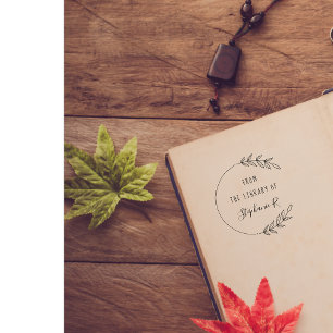 Elegante Bibliotheksbücher Handgezeichnet Individu Gummistempel