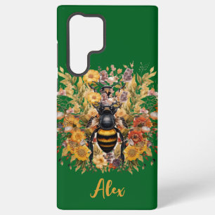 Elegante Biene & Sonnenblumen mit individuellem Na Samsung Galaxy Hülle
