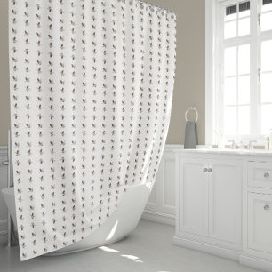 Elegante Bienen Streifen neutral Duschvorhang