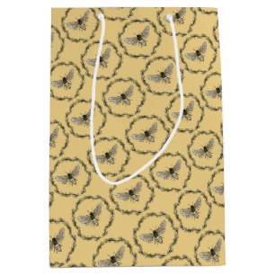 Elegante Bienendruck-Geschenktasche Mittlere Geschenktüte