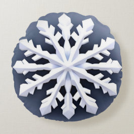 Elegante Big Snowflake Rundes Kissen