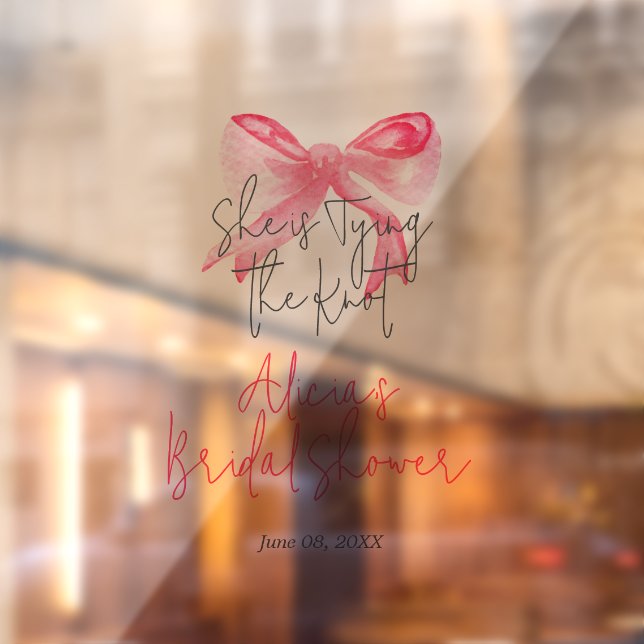 Elegante Bindung des knospenrosa Brautparty Fensteraufkleber (Blatt 2)