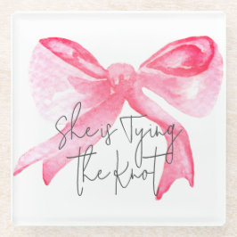 Elegante Bindung des knospenrosa Brautparty Glasuntersetzer