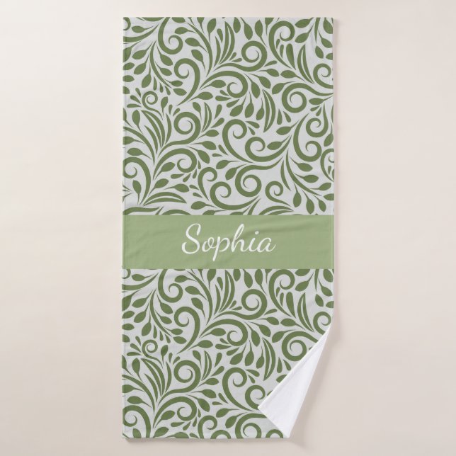 Elegante Bio Grüne Form Kunst für Geschenke Badehandtuch (Badehandtuch)
