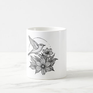 Elegante Bird & Blume Design Coffee Tasse