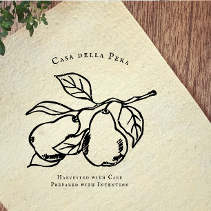 Elegante Birnen-Illustration aus dem Obstgarten al Gummistempel