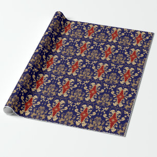 Elegante Birnenfrüchte: Nahtloser Vintage-Stil Geschenkpapier