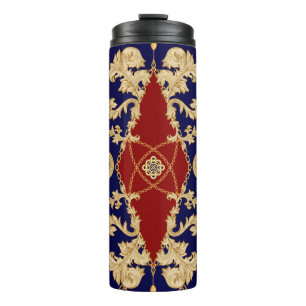 Elegante Birnenfrüchte: Nahtloser Vintage-Stil Thermosbecher