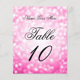 Elegante Birthday Pink Glitzer Lights Platzkarte