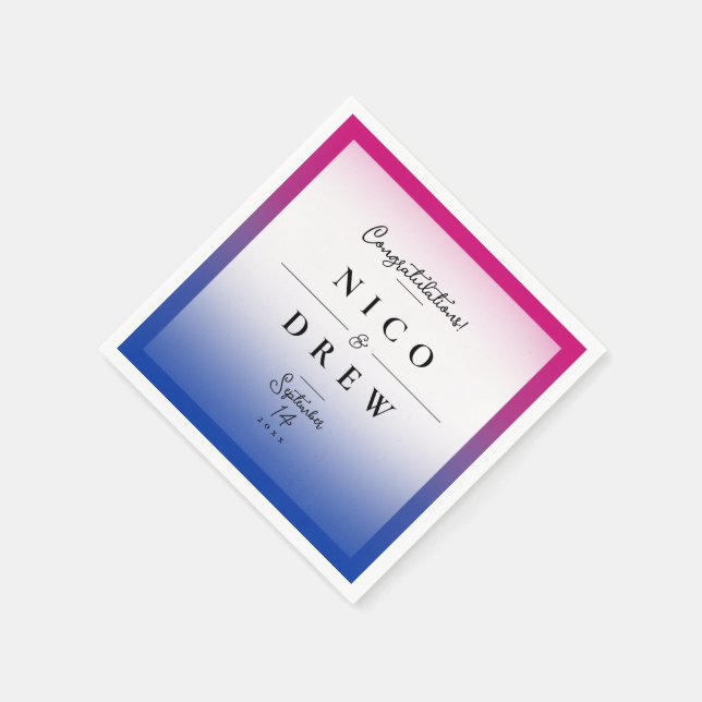 Elegante Bisexuelle Hochzeit Serviette (Ecke)