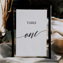 Elegante Black 12x18 Printable Table One Tischnumm