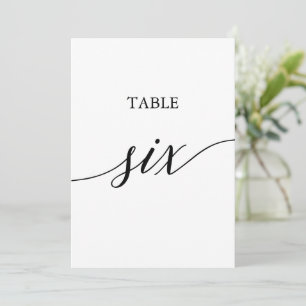 Elegante Black 12x18 Printable Table Six Tischnumm Einladung