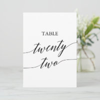 Elegante Black 12x18 Printable Tischnummer 22