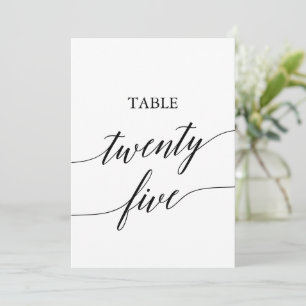 Elegante Black 12x18 Printable Tischnummer 25