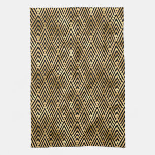 Elegante Black and Gold 1920er Jahre Art Deco Vint Geschirrtuch