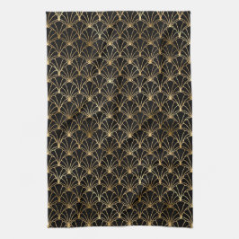 Elegante Black and Gold 1920er Jahre Art Deco Vint Geschirrtuch