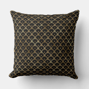 Elegante Black and Gold 1920er Jahre Art Deco Vint Kissen