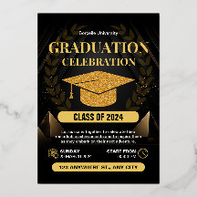 Elegante Black and Gold Abschluss Celebration