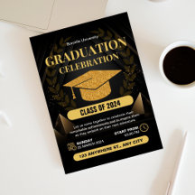 Elegante Black and Gold Abschluss Celebration