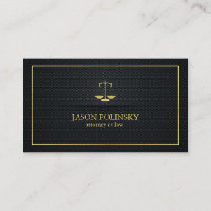 Elegante Black and Gold Anwälte auf dem Rechtsweg Visitenkarte