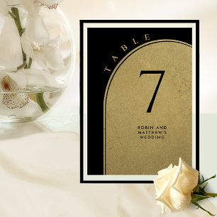 Elegante Black and Gold, Arch Wedding Tischnummer